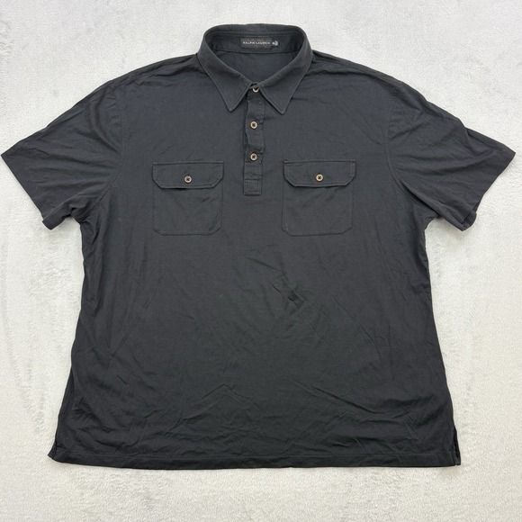 Ralph Lauren Tops - Ralph Lauren Polo Womens XXL Black Label Pockets Short Sleeve Collared Shirt